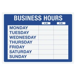 Cosco Static Cling "Business Hours" Sign Kit, 10" x 14", Blue