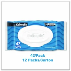 Cottonelle Fresh Care Flushable Cleansing Cloths, 1-Ply, 3.75 x 5.5, White, 42/Pack, 12 Packs/Carton