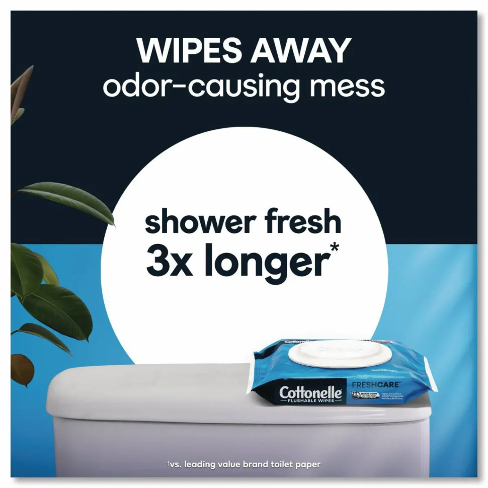 Cottonelle Fresh Care Flushable Cleansing Cloths, 1-Ply, 3.75 x 5.5, White, 42/Pack, 12 Packs/Carton