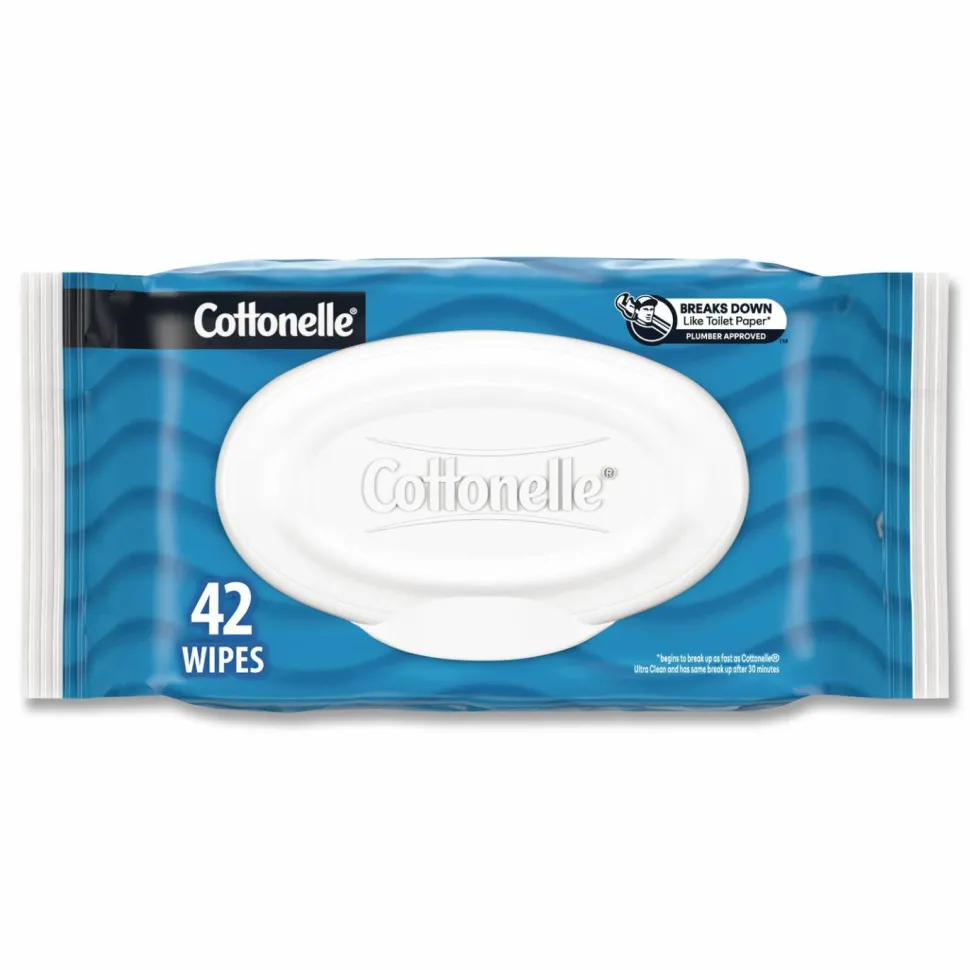 Cottonelle Fresh Care Flushable Cleansing Cloths, 1-Ply, 3.75 x 5.5, White, 42/Pack, 12 Packs/Carton