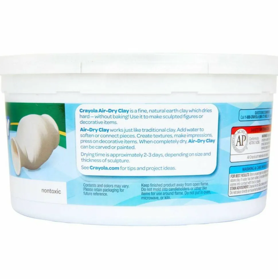Crayola Air-Dry Clay, White, 2.5 Lb Tub