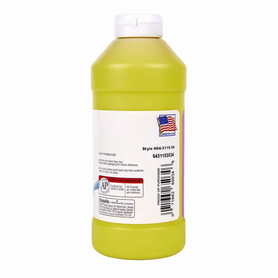 Crayola Artista II Tempera Paint, 16 Oz, Yellow
