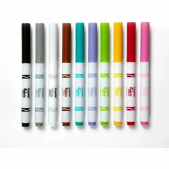 Crayola Bright Fabric Markers, Set Of 10, Fine Point, Assorted Colors