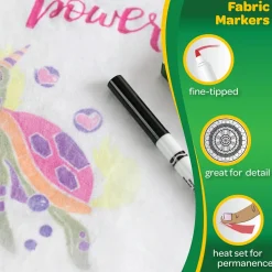 Crayola Bright Fabric Markers, Set Of 10, Fine Point, Assorted Colors