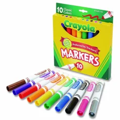 Crayola Broad Line Markers, Assorted Classic Colors, Pack Of 8