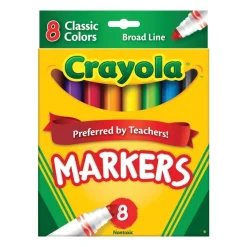 Crayola Broad Line Markers, Assorted Classic Colors, Pack Of 8