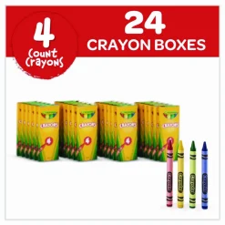 Crayola Cello Crayons, Assorted Colors, 4 Crayons Per Pack, Carton Of 360 Packs