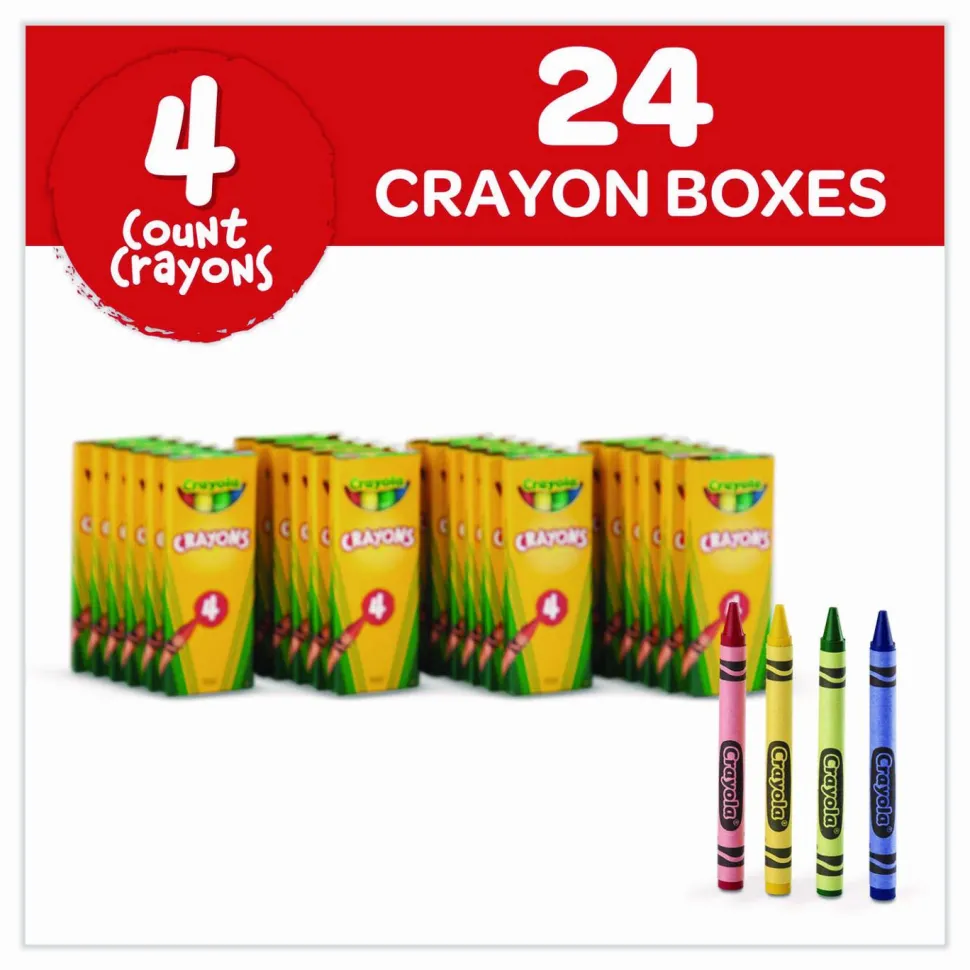 Crayola Cello Crayons, Assorted Colors, 4 Crayons Per Pack, Carton Of 360 Packs