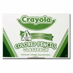 Crayola Classpack, 240ct Colored Pencils, Bulk School Supplies, 12 Different Colors, Classroom Must Haves