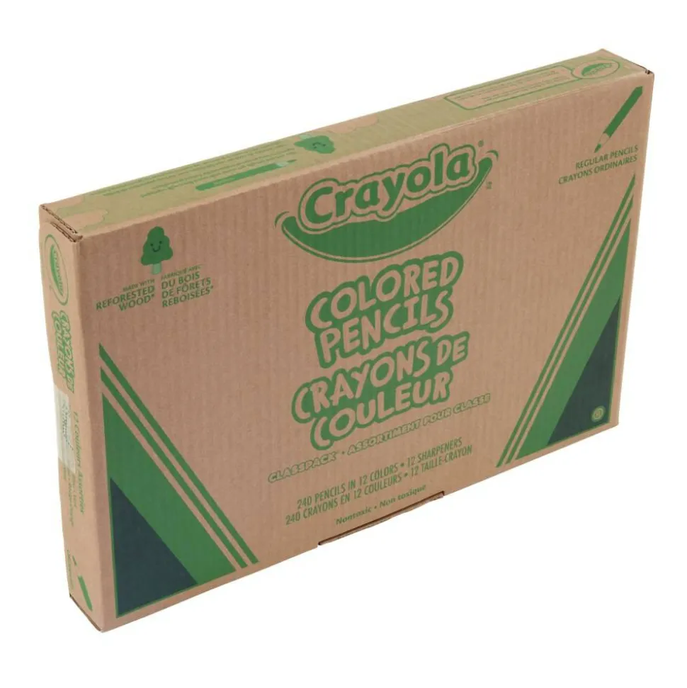 Crayola Classpack, 240ct Colored Pencils, Bulk School Supplies, 12 Different Colors, Classroom Must Haves