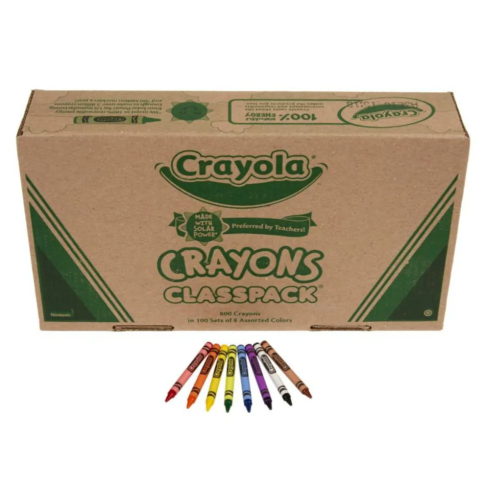 Crayola Classpack Standard Crayons, 8 Assorted Colors, Pack Of 800 Crayons