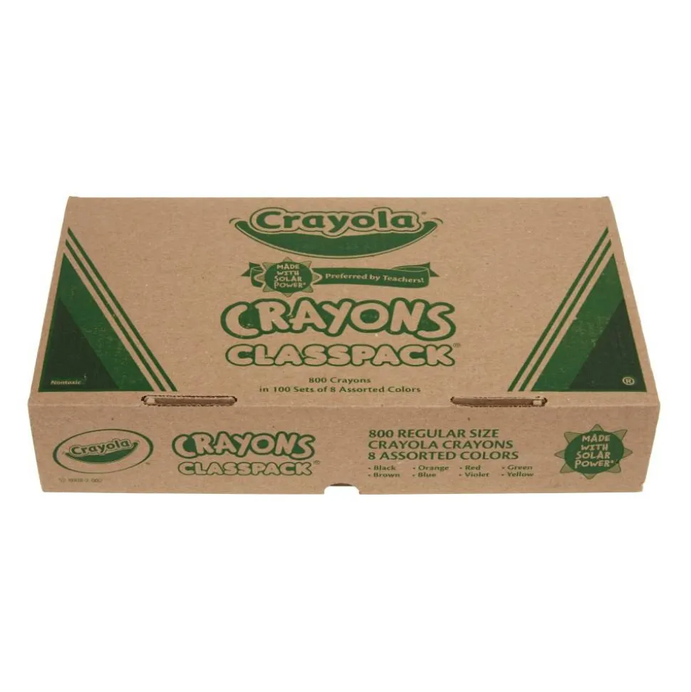 Crayola Classpack Standard Crayons, 8 Assorted Colors, Pack Of 800 Crayons