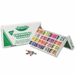 Crayola Classpack Triangular Crayons, Regular Size, 0.5" x 4", 16 Assorted Colors, 256/Carton