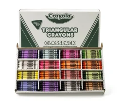 Crayola Classpack Triangular Crayons, Regular Size, 0.5" x 4", 16 Assorted Colors, 256/Carton