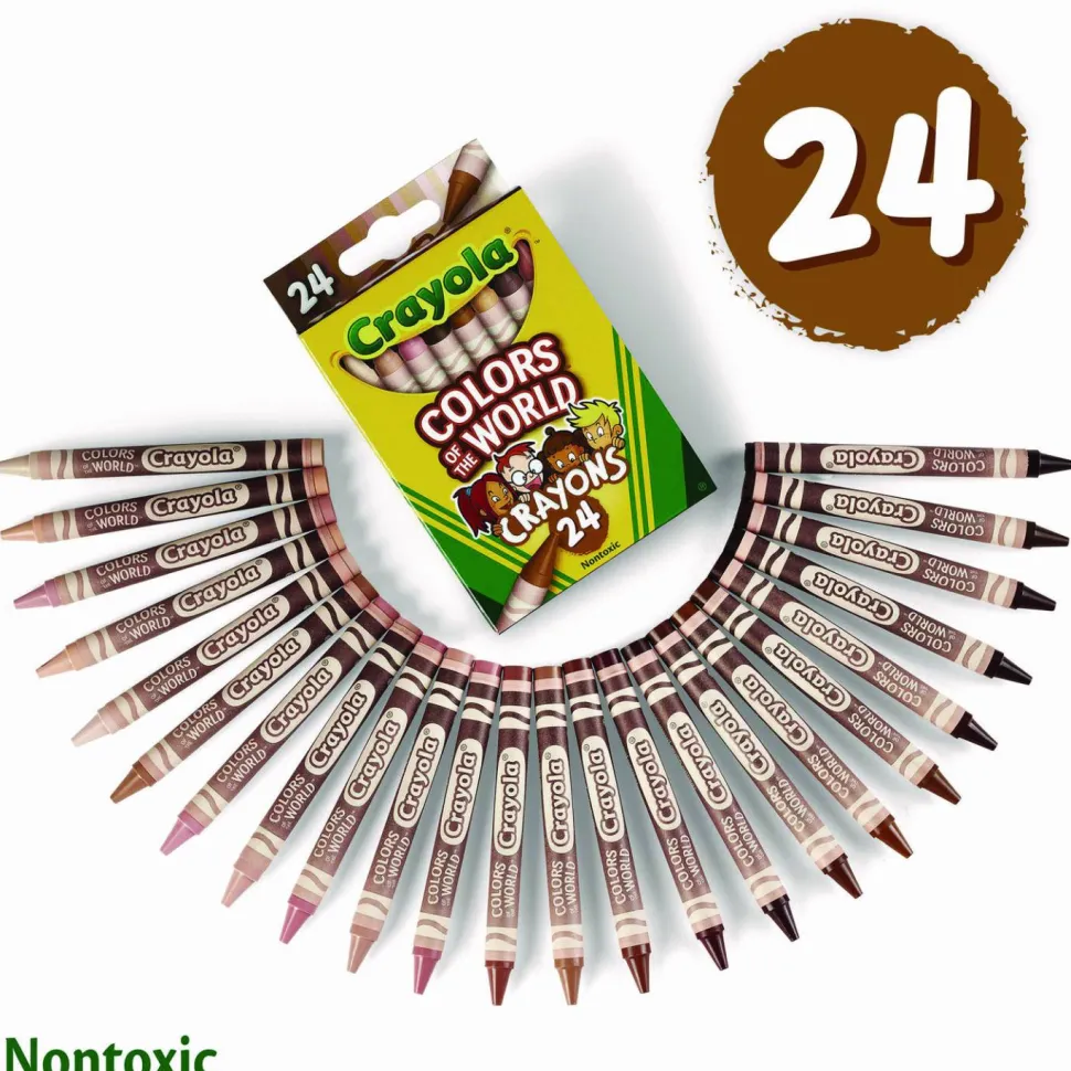 Crayola Colors Of The World Crayons, Assorted Colors, Pack Of 24 Crayons