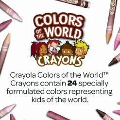 Crayola Colors Of The World Crayons, Assorted Colors, Pack Of 24 Crayons