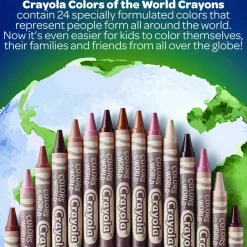 Crayola Colors Of The World Crayons, Assorted Colors, Pack Of 24 Crayons