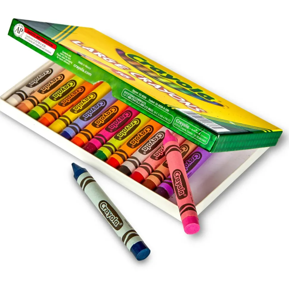 Crayola Crayons, Large, Assorted Colors, Box Of 16 Crayons