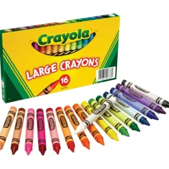 Crayola Crayons, Large, Assorted Colors, Box Of 16 Crayons