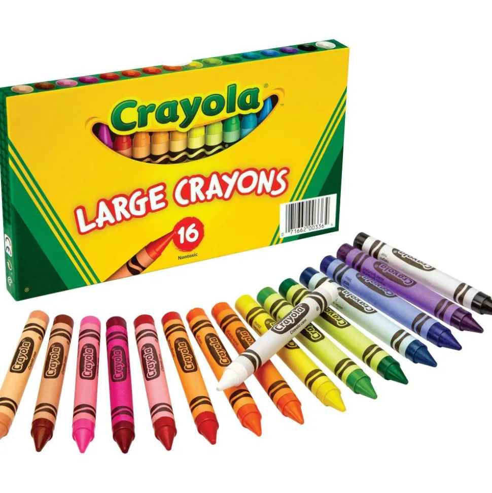 Crayola Crayons, Large, Assorted Colors, Box Of 16 Crayons