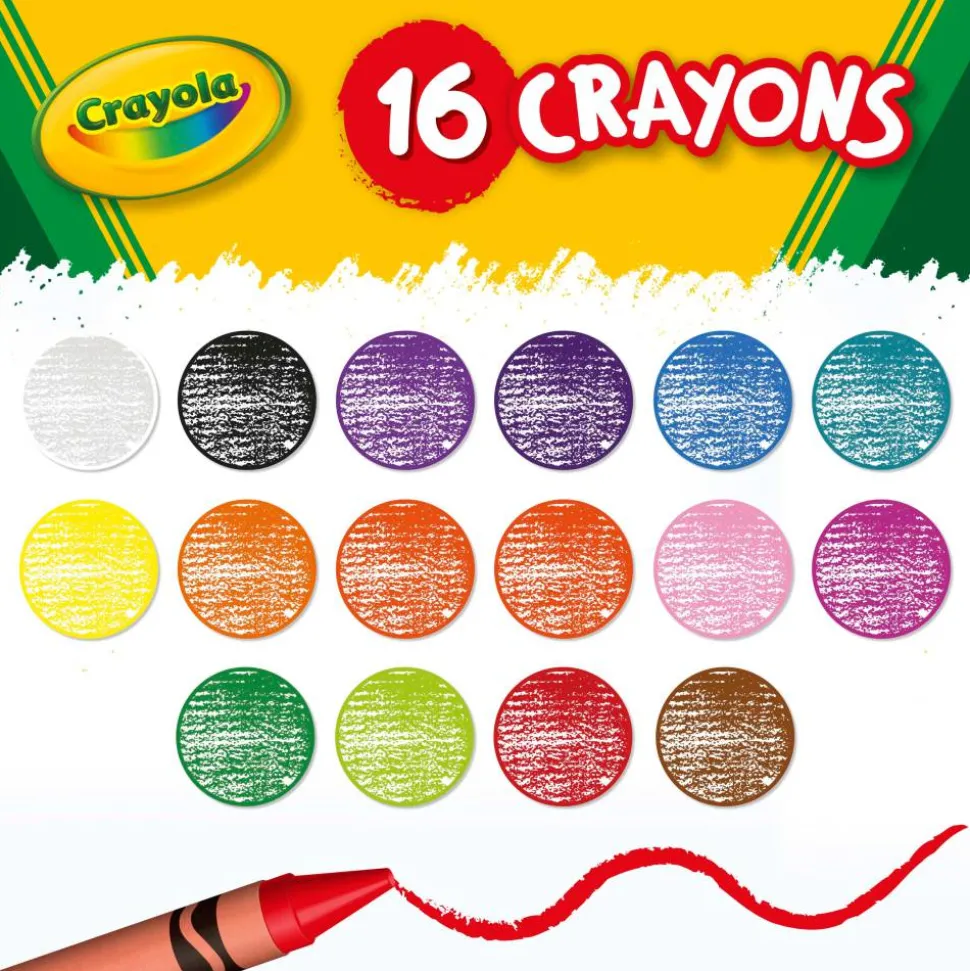 Crayola Crayons, Peg Box, Assorted Colors, Box Of 16 Crayons