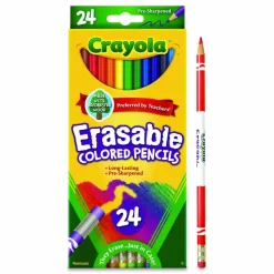 Crayola Erasable Colored Pencils, Assorted Colors, Pack Of 24 Colored Pencils