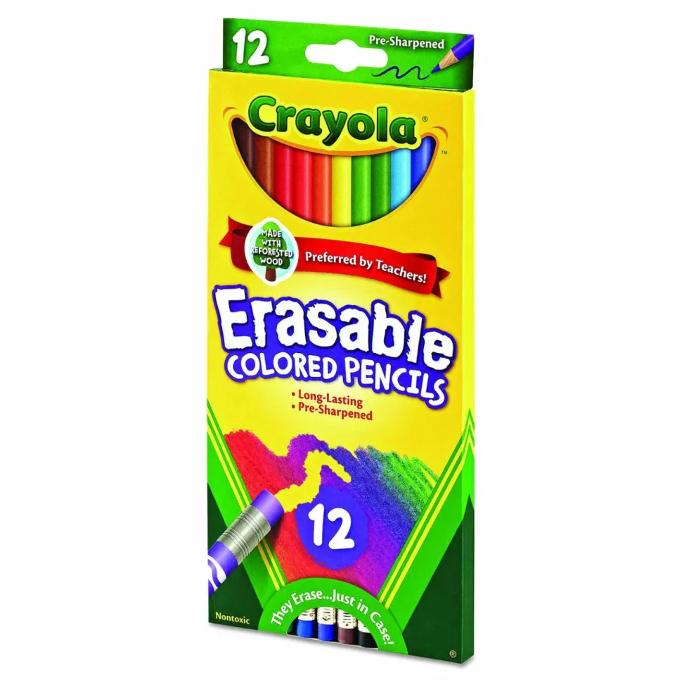 Crayola Erasable Colored Pencils, Pack Of 12 Pencils