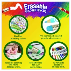 Crayola Erasable Colored Pencils, Pack Of 12 Pencils