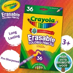 Crayola Erasable Colored Pencils, Pack Of 36, 3.3 mm, Assorted Colors