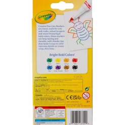 Crayola Fine Line Markers, Assorted Classic Colors, Box Of 8