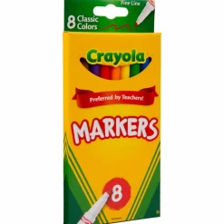Crayola Fine Line Markers, Assorted Classic Colors, Box Of 8