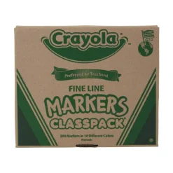 Crayola Fine Line Markers, Assorted Classic Classpack, Box Of 200