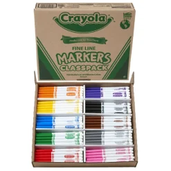 Crayola Fine Line Markers, Assorted Classic Classpack, Box Of 200