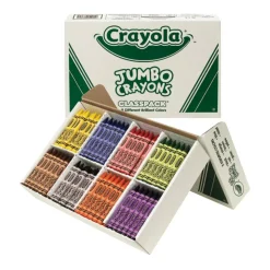 Crayola Jumbo Crayons Classpack, Assorted Colors, Box Of 200 Crayons