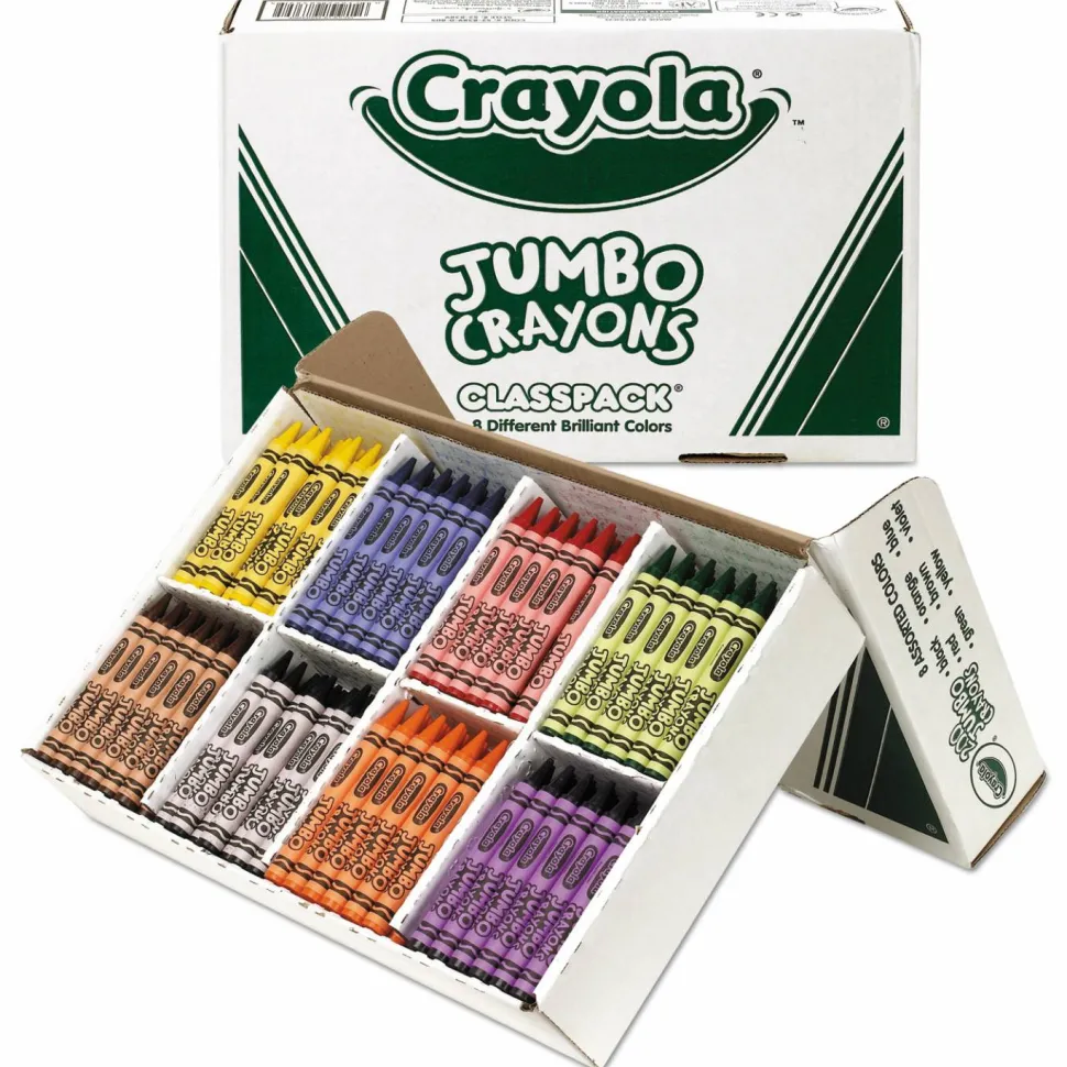 Crayola Jumbo Crayons Classpack, Assorted Colors, Box Of 200 Crayons