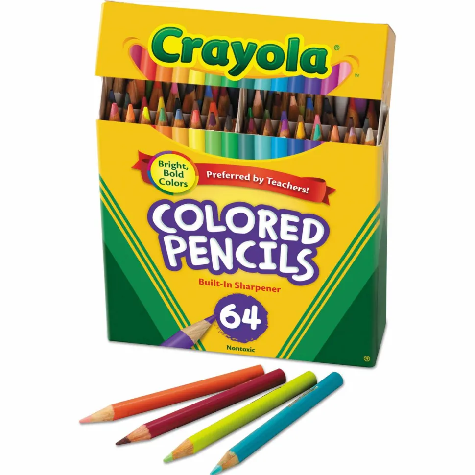 Crayola Kids' Color Choice Short Color Pencil Set, Box Of 64