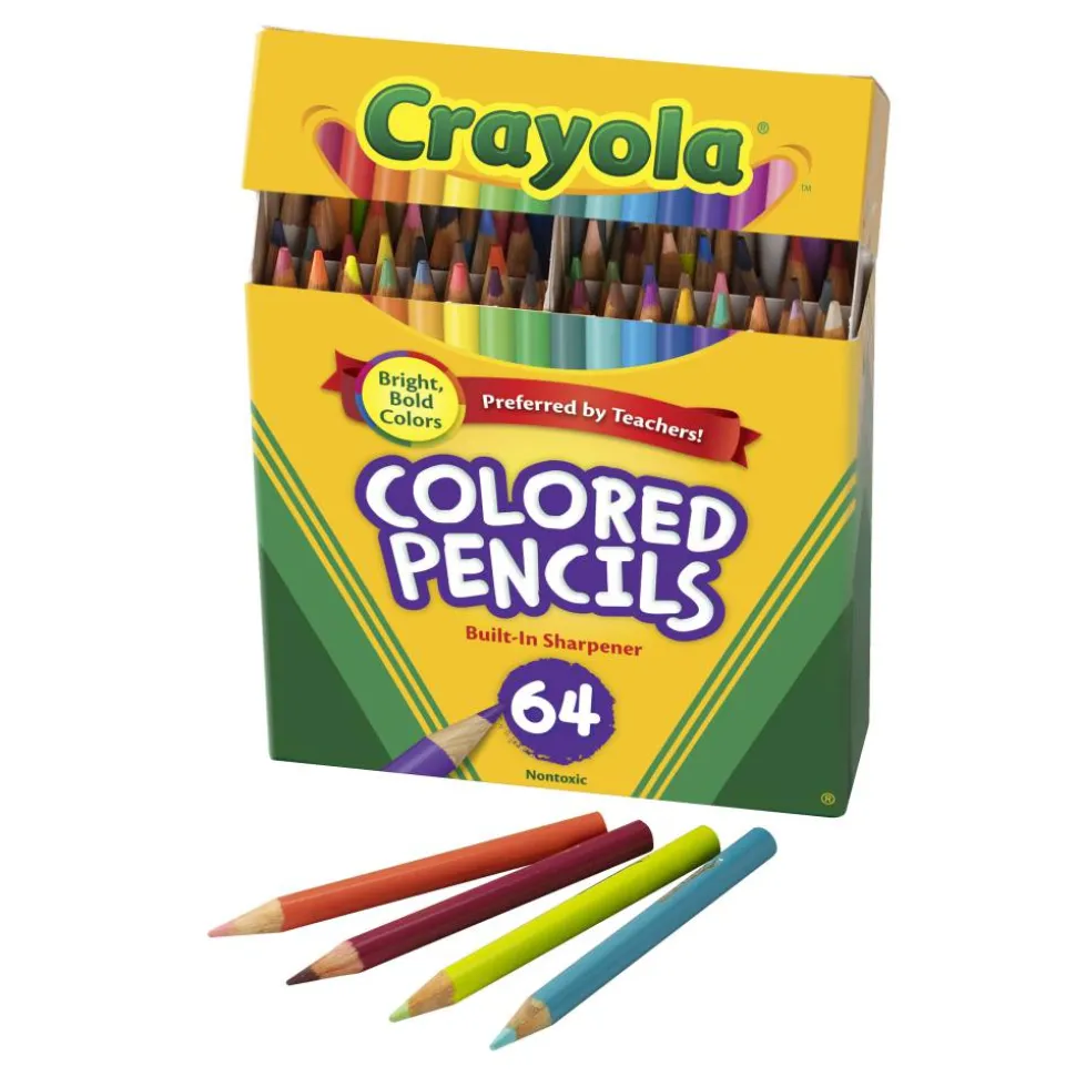 Crayola Kids' Color Choice Short Color Pencil Set, Box Of 64