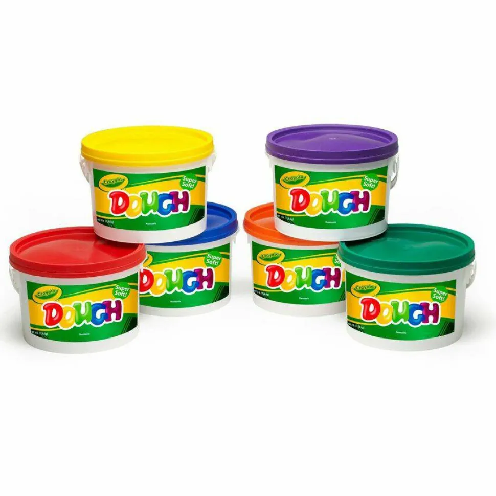 Crayola Modeling Dough Bucket, 3 lbs, Assorted Colors, 6 Buckets/Set