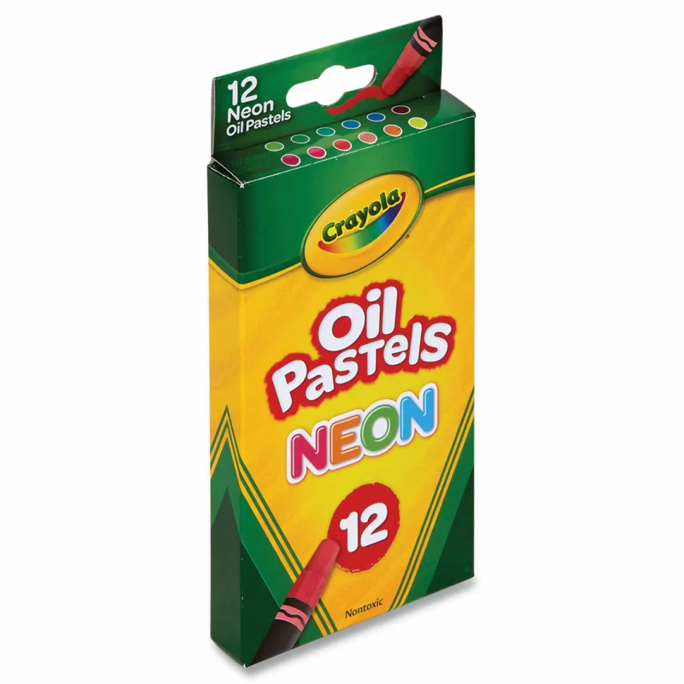 Crayola Neon Oil Pastels, 12 Assorted Colors, 12/Pack