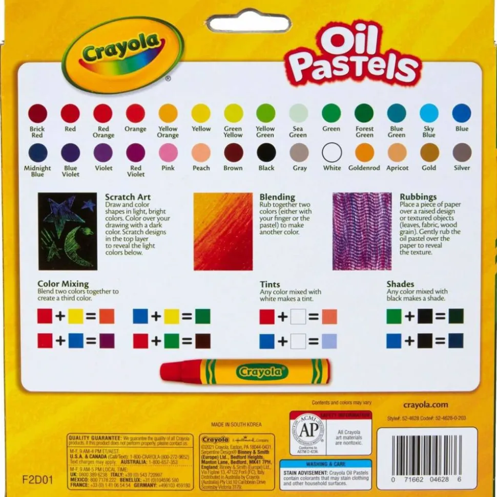 Crayola Oil Pastels, Assorted Colors, Set Of 28 Pastels
