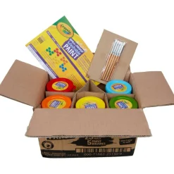 Crayola Spill Proof Washable Paints, 5 Colors, 1.4 oz Cups, 5 Sets/Carton