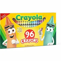 Crayola Standard Crayons With Built-In Sharpener, Assorted Colors, Big Box Of 96 Crayons