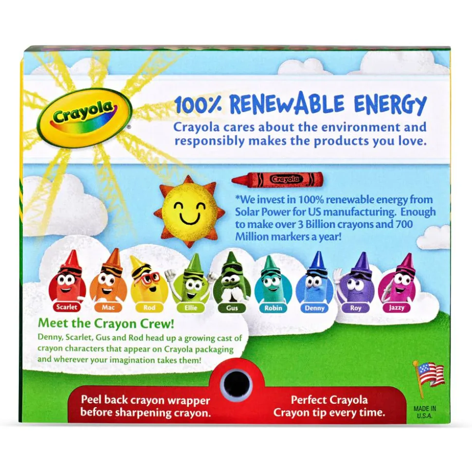 Crayola Standard Crayons With Built-In Sharpener, Assorted Colors, Box Of 64 Crayons