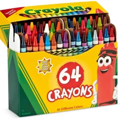 Crayola Standard Crayons With Built-In Sharpener, Assorted Colors, Box Of 64 Crayons