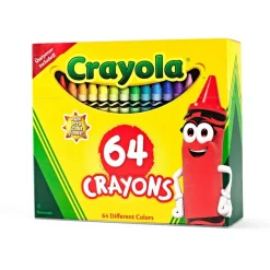 Crayola Standard Crayons With Built-In Sharpener, Assorted Colors, Box Of 64 Crayons