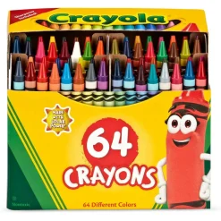 Crayola Standard Crayons With Built-In Sharpener, Assorted Colors, Box Of 64 Crayons