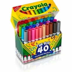 Crayola The Big 40 Washable Markers, Set Of 40 Markers, Conical Point, Assorted Colors