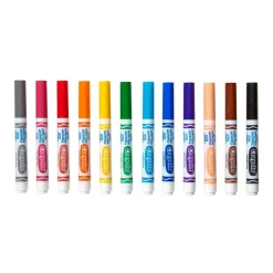 Crayola Washable Markers, Broad Line, Assorted Classic Colors, Box Of 12