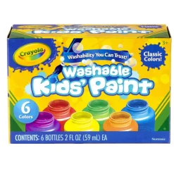 Crayola Washable Paint, 2 Oz, Pack Of 6