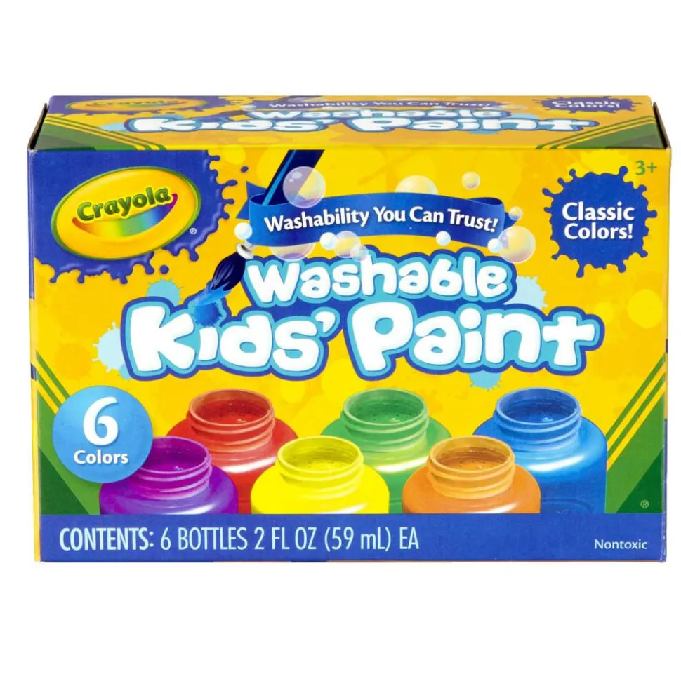 Crayola Washable Paint, 2 Oz, Pack Of 6